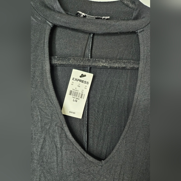 Express Keyhole Choker Neck Fit and Flate Dress Size L NWT - Picture 3 of 4